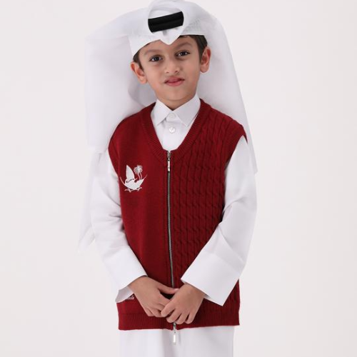 Burgundy Knitted Unisex Vest -  10 years