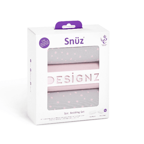 Snuz 3 Piece Crib Bedding Set Â“ Rose Spot