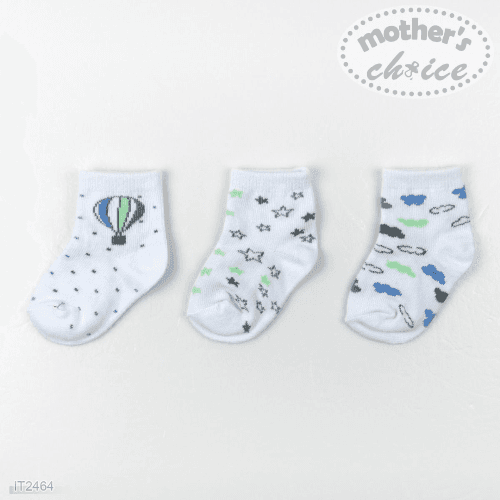 Mothers Choise Baby'S 3 Pair Socks. - 1 (Buy 1 Get 1 Free)