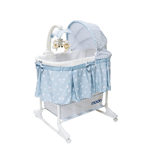Moon Soffy 4 In 1 Convertible Cradle Blue (Buy 1 Get 1 Free)