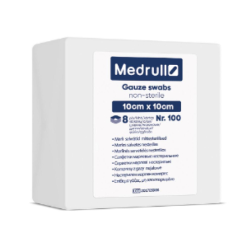 Medrull Gauze Swabs 10*10 Cm 100 Pieces