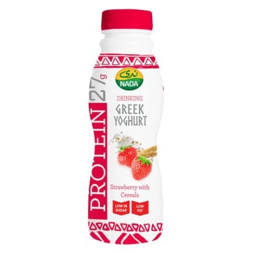 Nada Low Fat Strawberry Greek Yogurt 27G Protein Drink With Cereal 330Ml