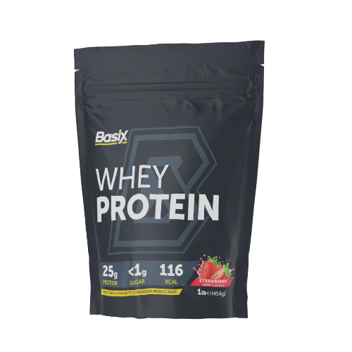 Basix Whey Protein, Strawberry - 454 Gm (Buy 2 Get 1 Free)