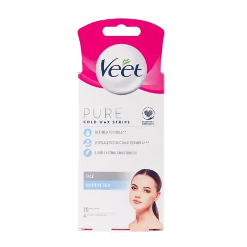 Veet Pure Face Wasx Strips 20S