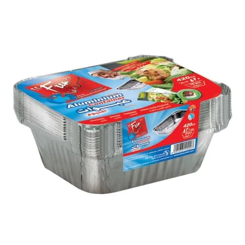 Fun Alumi/Container With Lid 2400Cc 10Pc