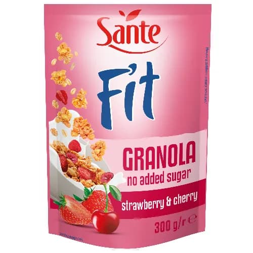 Sante Fit Granola Strawberry & Raspberry No Added Sugar 300 Gm