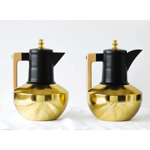 Elegant Flasks Set - Black/Gold - Dhabi 
