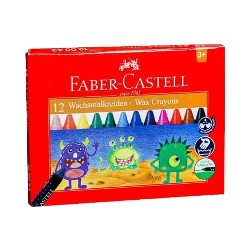 Faber Castell Wax Crayon 12 Colors