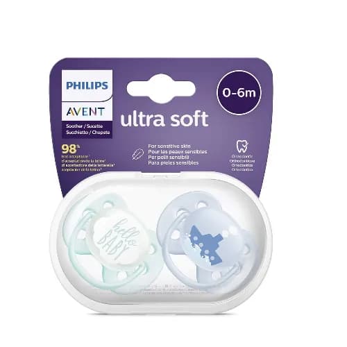 Philips Avent Soother Ultra Soft 0-6M Boy X2