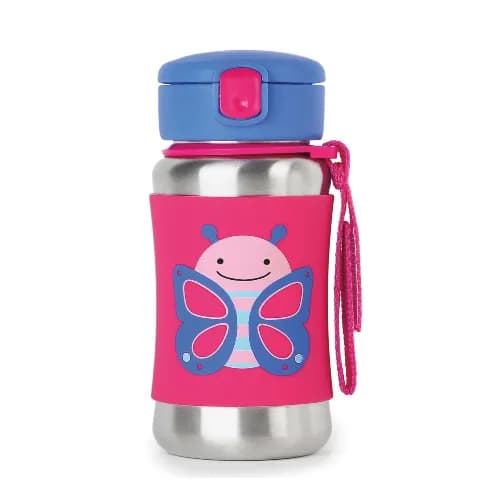 Skip Hop Zoo Stainless Steel Straw Bottle Butterfly