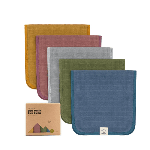 5-Pack Muslin Burp Cloths For Baby- Organic Baby Burp Cloths