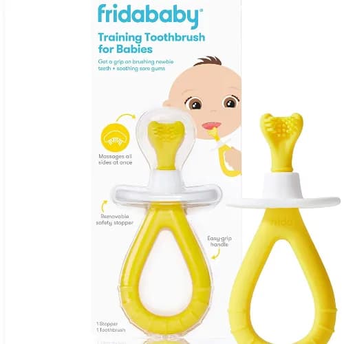 Training Toothbrush For Babies With Soft Silicone Bristles By Frida Baby