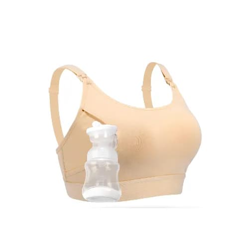 Adjustable Breast-Pumping And Breastfeeding Bra By Momcozy - Beige - Xl