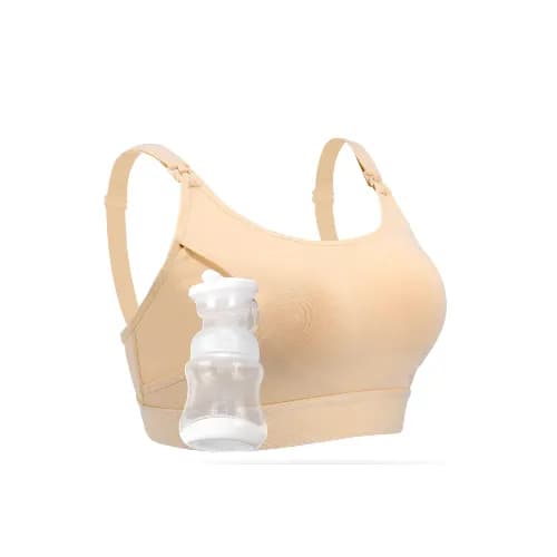 Adjustable Breast-Pumping And Breastfeeding Bra By Momcozy - Beige - Large