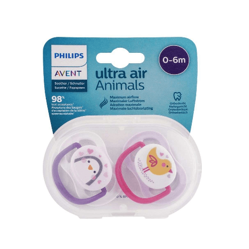 Philips Avent Soother Ultra Air Animals 0-6M X2