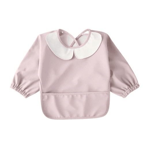 Coverall Baby Feeding Bib, Easy To Clean - Pink