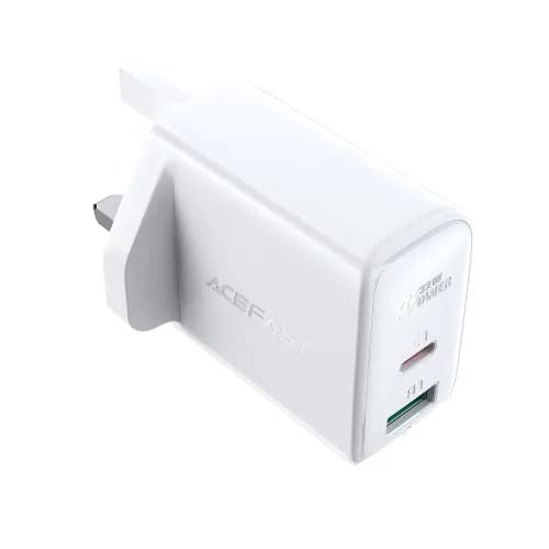 Dual Port Fast Charging Adapter 32W 1Usb-A 1Usb-C - White - Acefast A8