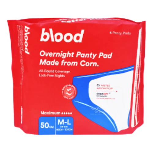 Ps Love Blood Nighty Panty With Pad Medium/Large Made From Corn (4Pcs/Pack)