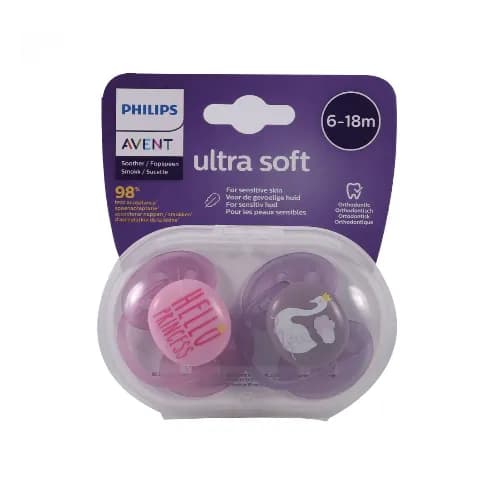 Philips Avent Soother Ultra Soft 6-18M Girl X2