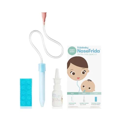 Baby Nasal Aspirator With 10 Extra Filters And All-Natural Saline Nasal Spray By Frida Baby