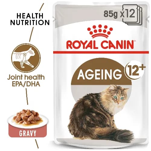 Feline Health Nutrition Ageing +12 Gravy (Wet Food - Pouches) 12X85G