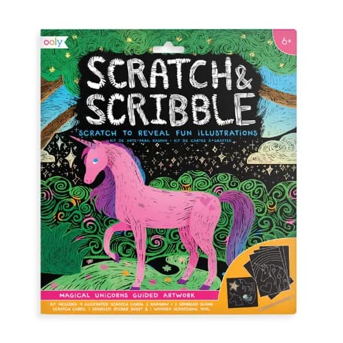 Magical Unicorn Scratch And Scribble Scratch Art Kit By Ooly