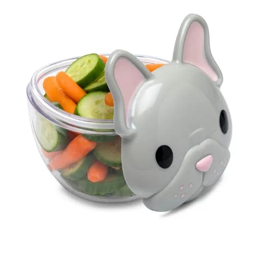 Melii Animal Snack Containers With Lids - Bulldog