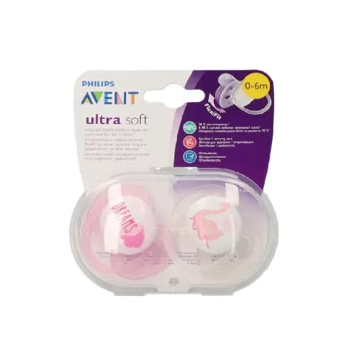 Philips Avent Soother Ultra Soft 0-6M Girl X2