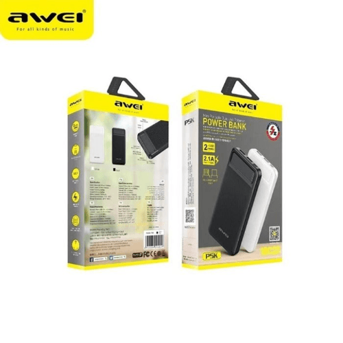 Awei P5K Power Bank 10000Mah Black Color
