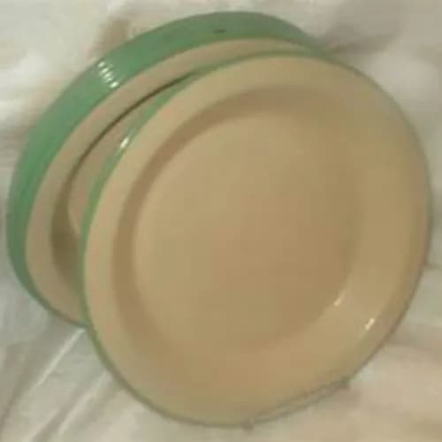 S/W White Cream Green Plate 10" 408