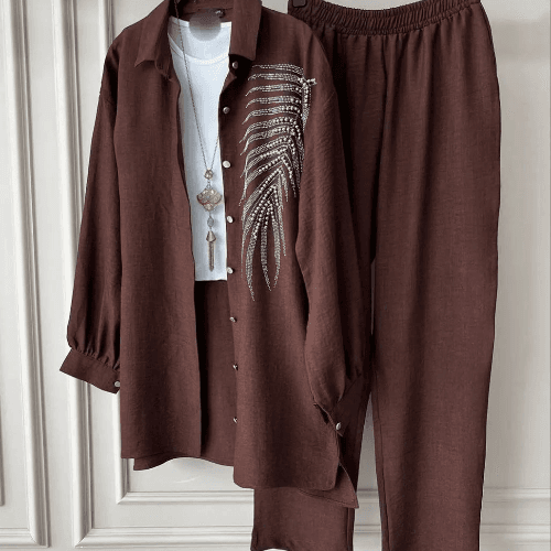 Lady Clothing Set (2) Pieces With Lulu - Brown