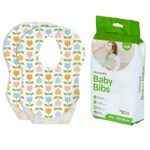 Moon - Disposable Baby Bibs - Flowers
