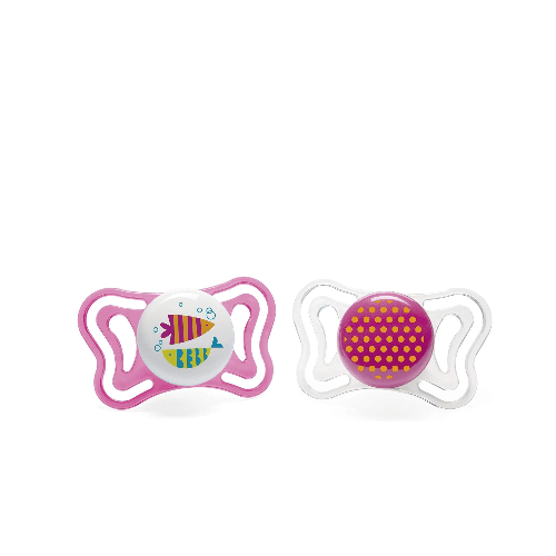 Chicco Silicone Soother Physio Light Girl 16-36M - 2Pcs