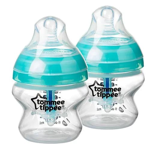 Tommee Tippee Advanced Anti-Colic Feeding Bottle, Slow Flow, 150Ml X2 - Blue