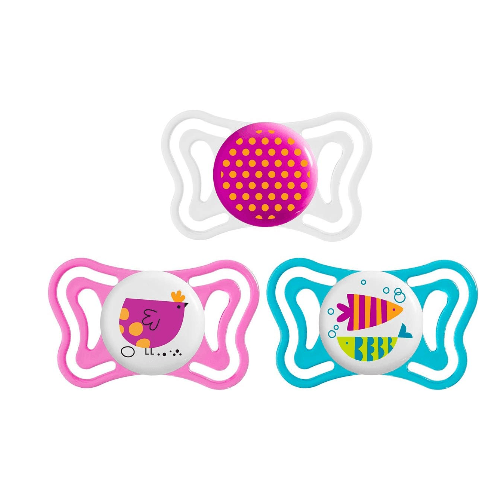 Chicco Silicone Soother Physio Light Girl 16-36M - 2Pcs