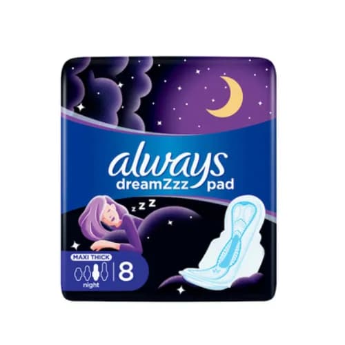 Always Dreamz Maxi Thick Night Pads With Wings 8 Pieces