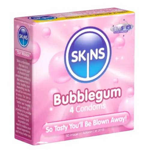 Skins Bubblegum Condoms 4Pcs