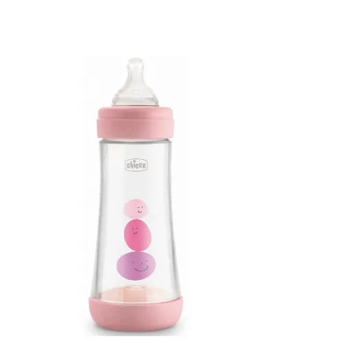 Chicco Perfect5 Bottle For Girls 4M+ - 300Ml - Fast Flow - Silicone