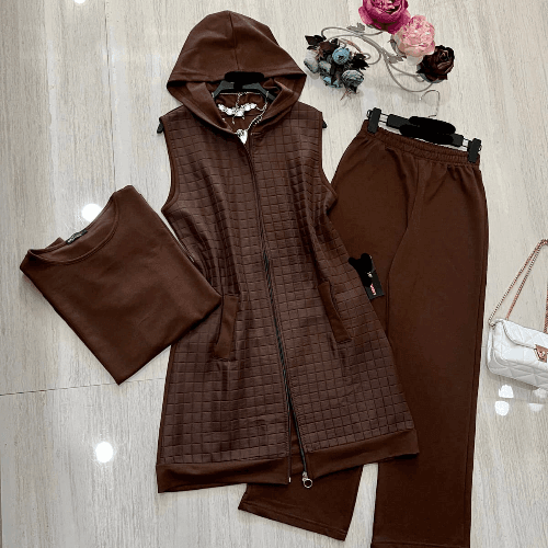 Lady Clothing Set (3) Pieces - Brown