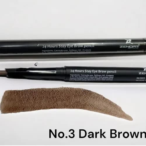 Zenora 24 Hours Stay Eyebrow Pencil No.3 Dark Brown