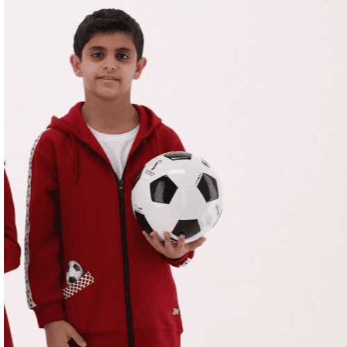 Kids Football Jacket and Jogger Set, Burgundy, 3Y -  Brush And Needle