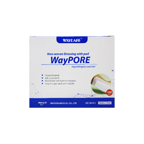 Waypore Non-Woven Dressing With Pad 6Cm*7Cm 100 Pieces