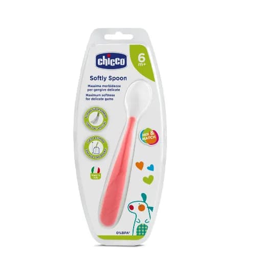 Chicco Soft Silicone Spoon 6M+ - Red