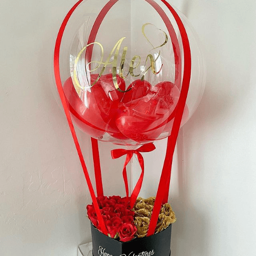 Galentine Hot Air Balloon With Heart Shape Box