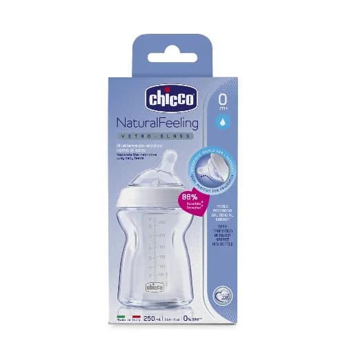 Chicco Natural Feeling Glass Bottle 0M+ - 250Ml