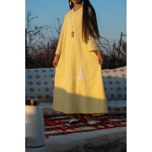 Yellow Dalla Jalabiya 6Y -  Brush And Needle