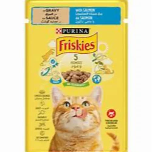 Purina Friskies Salmon Chunks In Gravy Wet Cat Food Pouch 85 G