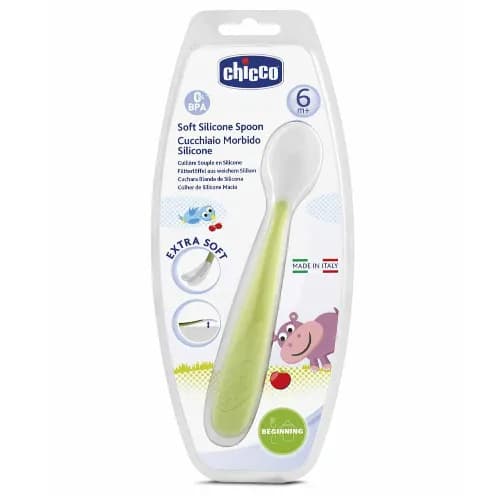 Chicco Soft Silicone Spoon 6M+ - Green