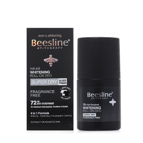 Beesline Whitening Roll On Deodorant Super Dry Silver Power Fragrance Free