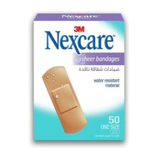 3M Nexcare Sheer Bandages Water Resistant 50 Pieces